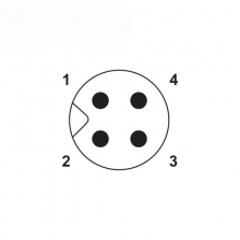 PCB Connector Insert Pcb - M5 4pins A code male straight front panel mount connector, insert