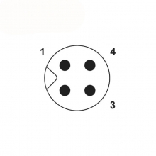 M5 3pins A code male straight front panel mount connector, insert