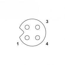 M5 3pins A code female straight rear panel mount connector,unshielded,insert,brass with nickel plated shell