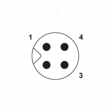 M5 3pins A code male straight front panel mount connector, solder