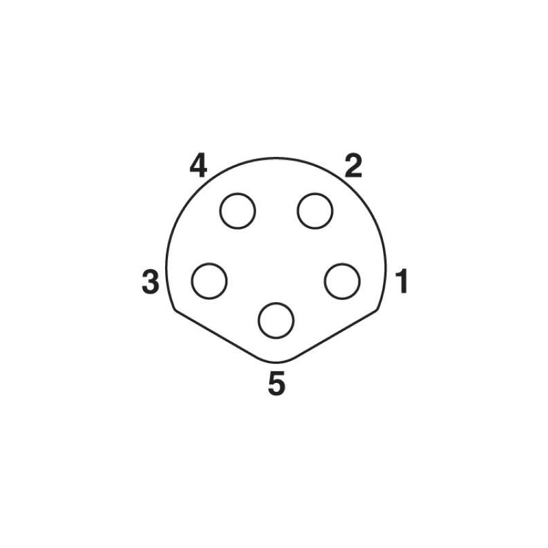 M8 5pins B code female moldable connector with shielded