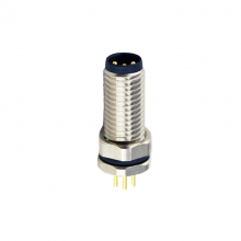 PCB Connector, Insert, A Code - M8 3pins A code male straight front panel mount connector, unshielded, insert