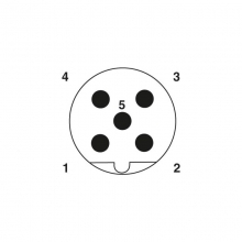 M12 5pins B code male straight front panel mount connector PG9 thread,unshielded,solder,brass with nickel plated shell