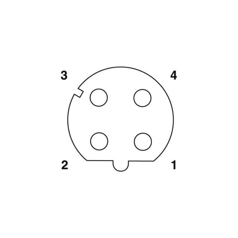 M12 4pins D code female moldable connector, unshielded,brass with nickel plated screw