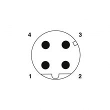 M12 4pins D code male moldable connector with shielded,brass with nickel plated screw