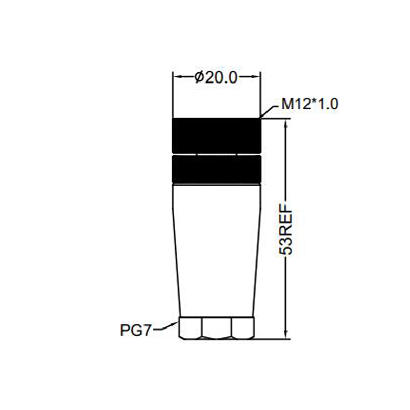 M12 5pins B code female straight plastic assembly connector PG7 thread,unshielded,suitable cable outer diameter 4.0mm-6.0mm