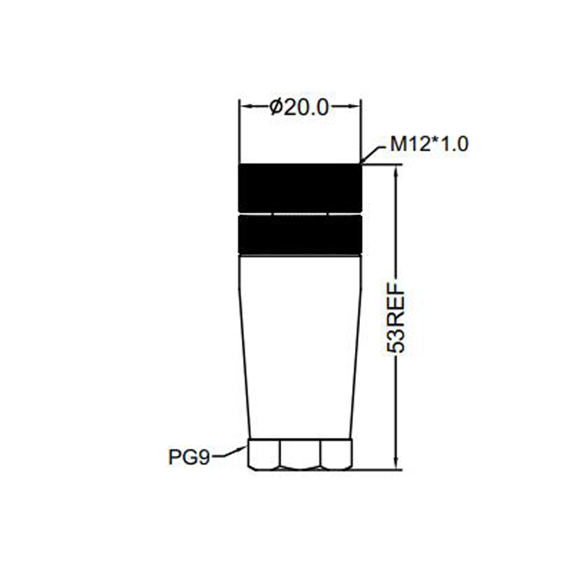 M12 5pins B code female straight plastic assembly connector PG9 thread,unshielded,suitable cable outer diameter 6.0mm-8.0mm