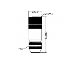 M12 5pins B code female straight metal assembly connector PG9 thread,shielded,brass with nickel plated housing,suitable cable diameter 6.0mm-8.0mm