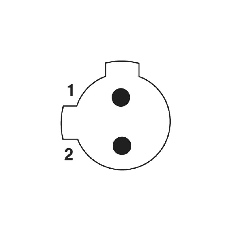 M12 2pins C code male straight rear panel mount connector M16 thread,unshielded,single wires,brass with nickel plated shell