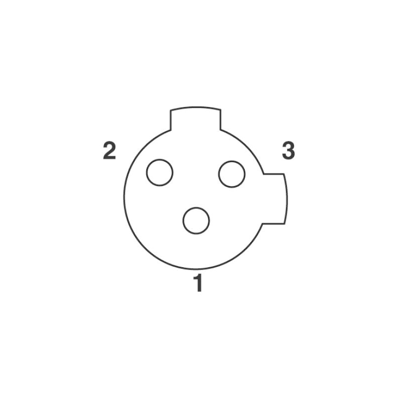 M12 3pins C code female straight rear panel mount connector PG9 thread,unshielded,insert,brass with nickel plated shell