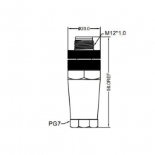 M12 3pins A code male straight plastic assembly connector PG7 thread, unshielded,suitable cable outer diameter 4.0mm-6.0mm