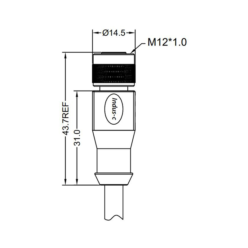 M12 8pins X code female to female straight molded cable,shielded,PUR,-40°C~+105°C,22AWG 0.34mm²,brass with nickel plated screw