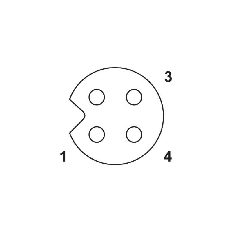 M5 3pins A code female straight cabler,shielded,PVC,-10°C~+80°C,26AWG 0.14mm²,brass with nickel plated screw