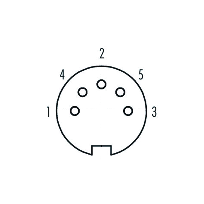 M16 5pins B code female moldable connector,unshielded,brass with nickel plated screw