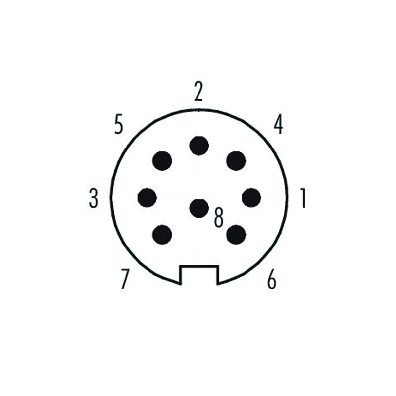 M16 8pins A code male moldable connector,unshielded,brass with nickel plated screw