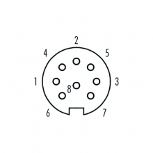 M16 8pins A code female moldable connector,unshielded,brass with nickel plated screw