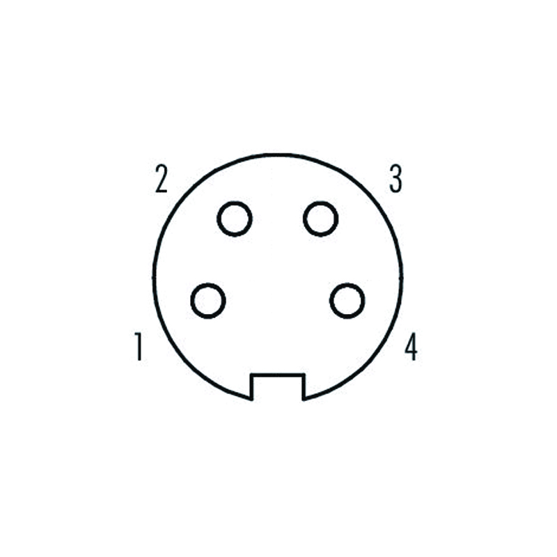 M16 4pins A code female straight molded cable,unshielded,PUR,-40°C~+105°C,18AWG 0.75mm²,brass with nickel plated screw