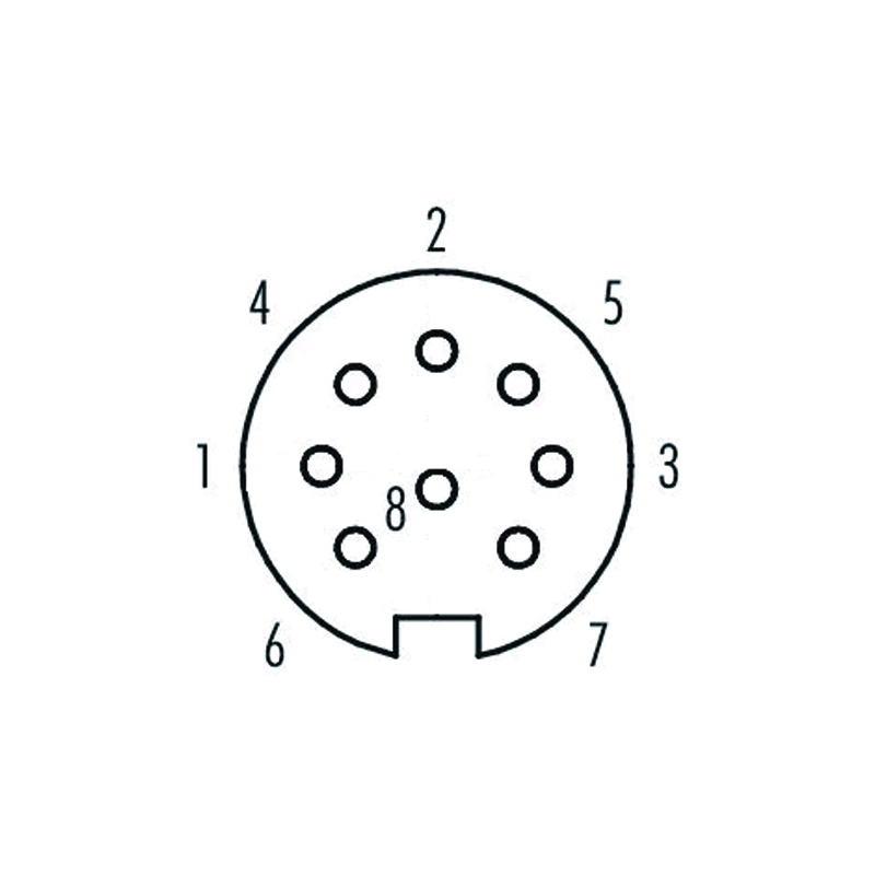 M16 8pins A code female straight molded cable,unshielded,PUR,-40°C~+105°C,18AWG 0.75mm²,brass with nickel plated screw