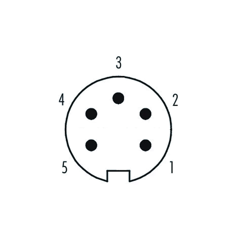 M16 5pins A code male straight molded cable,unshielded,PUR,-40°C~+105°C,18AWG 0.75mm²,brass with nickel plated screw