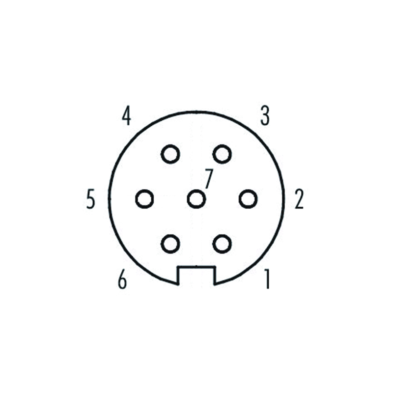 M16 7pins A code female right angle molded cable,shielded,PUR,-40°C~+105°C,18AWG 0.75mm²,brass with nickel plated screw