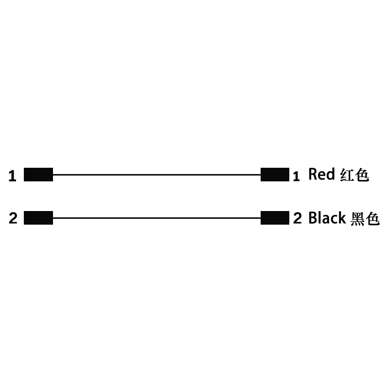 M16 2pins Acode female to female right angle molded cable,unshielded,PUR,-40°C~+105°C,18AWG 0.75mm²,brass with nickel plated screw