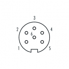 M16 6pins A code male straight to female right angle molded cable,unshielded,PVC,-40°C~+105°C,18AWG 0.75mm²,brass with nickel plated screw