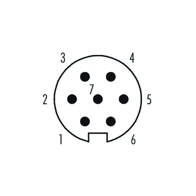 M16 7pins A code male to male straight molded cable,unshielded,PVC,-40°C~+105°C,18AWG 0.75mm²,brass with nickel plated screw