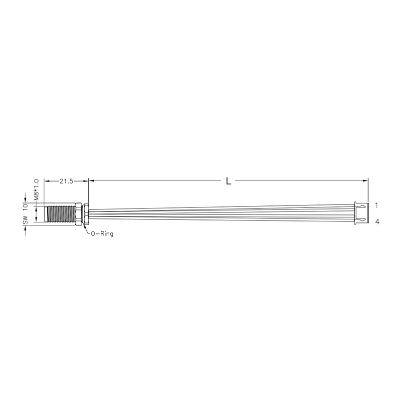 M8 4pin A code male straight front panel mount connector to JST XHP-4 connector