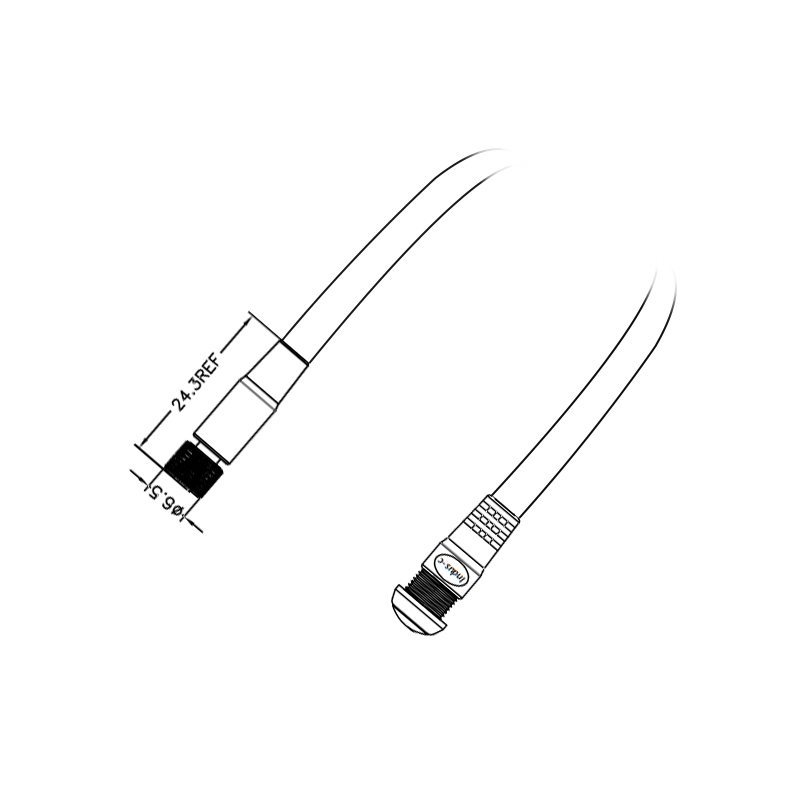 M5 4pins A code female to switch cable