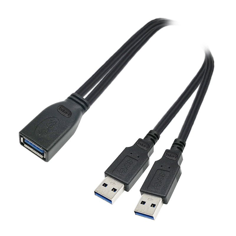 USB 3.0 female connector to 2xUSB 3.0 male connector cable