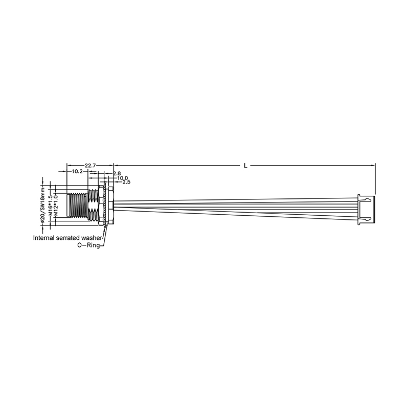 M12 4pin A code male front mount connector to JST XHP-4 connector