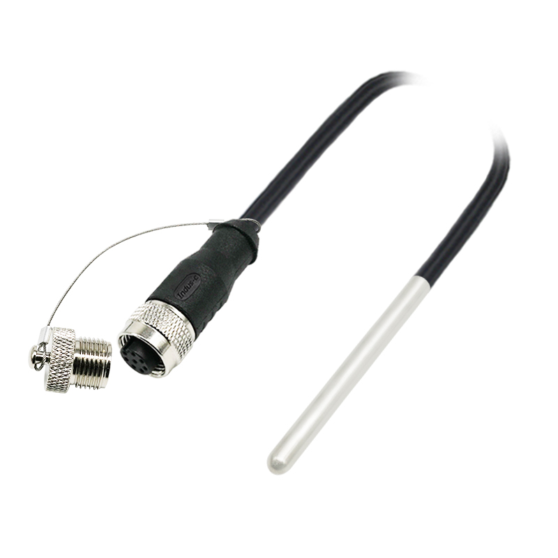 M12 8pins A code female connector with cap to sensor cable