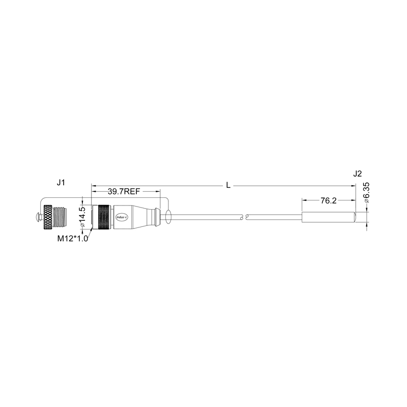 M12 8pins A code female connector with cap to sensor cable
